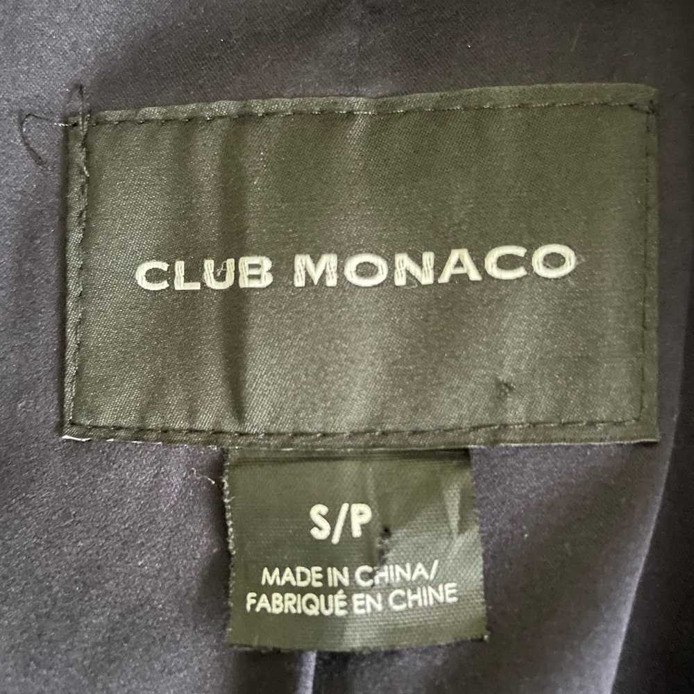 Club Monaco Rania Navy Blue Wool Coat With Faux Fur Collar Size SP - Picture 3 of 11
